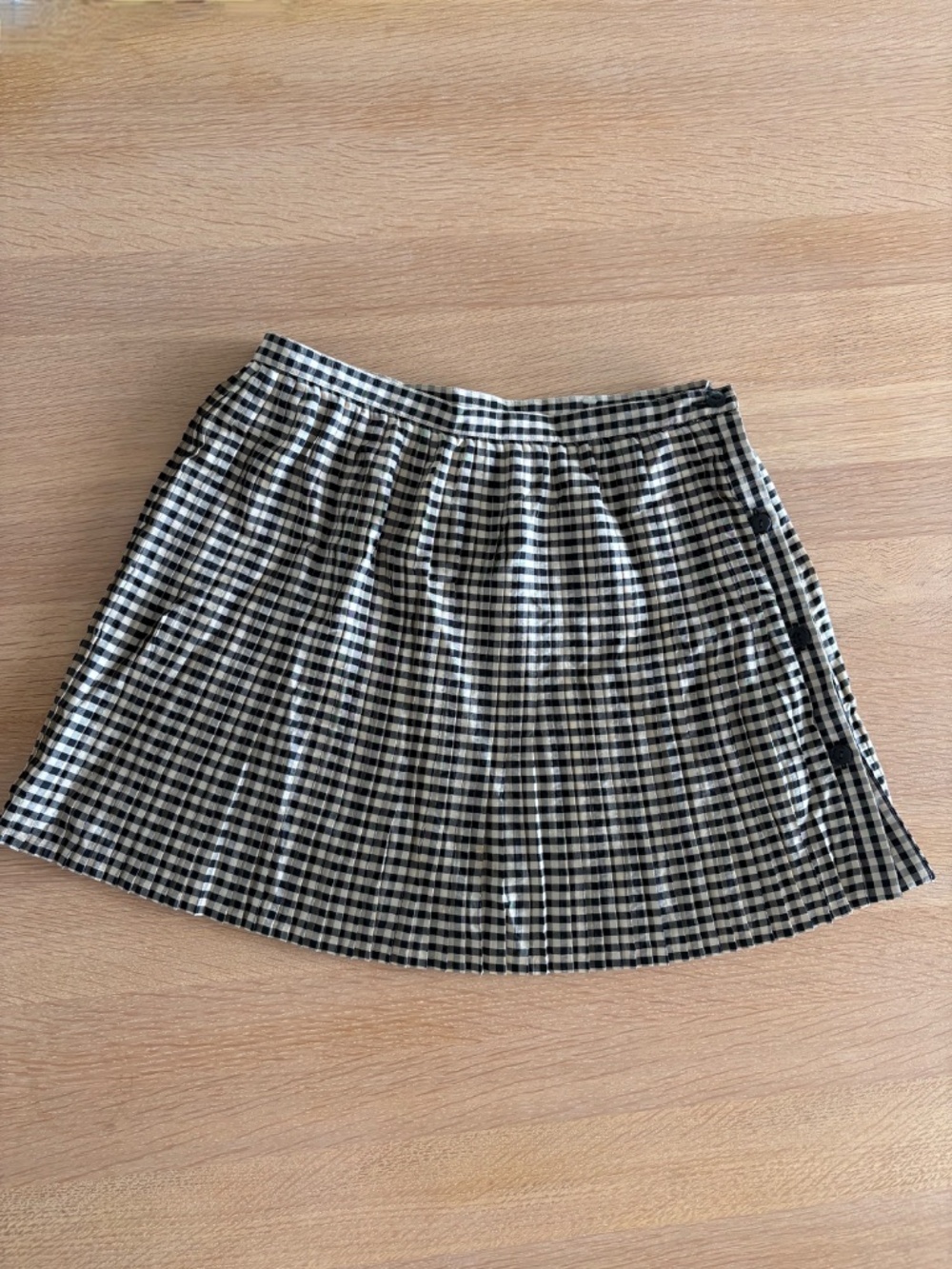 90s Made in France Black Tan check pleat "Capucine Puerari" label Rare X Small